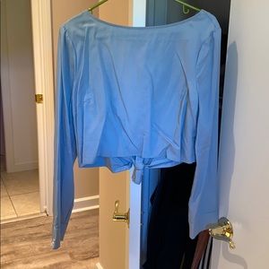 Open back- light blue top